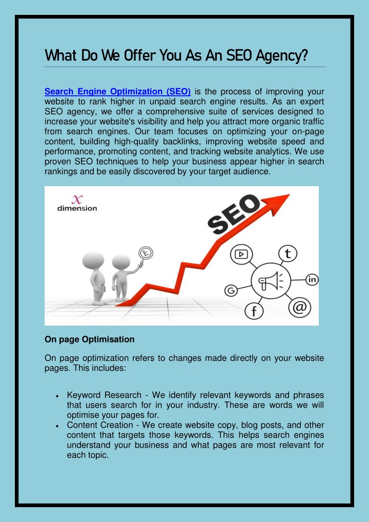 what do we offer you as an seo agency