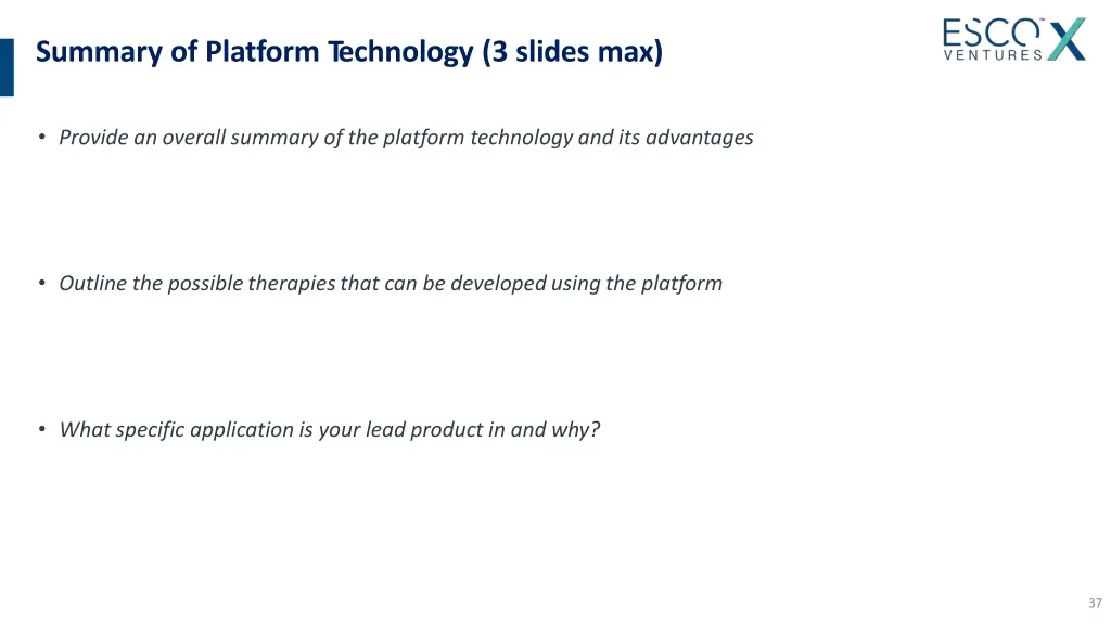 summary of platform technology 3 slides max