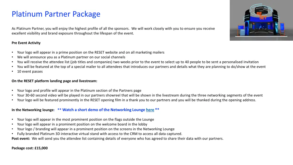 platinum partner package