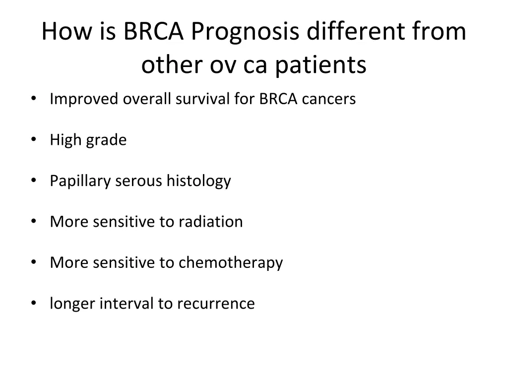 how is brca prognosis different from other