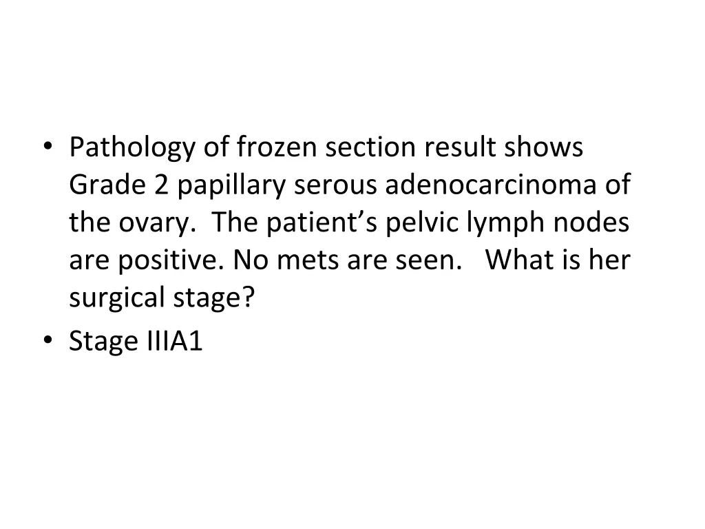 pathology of frozen section result shows grade