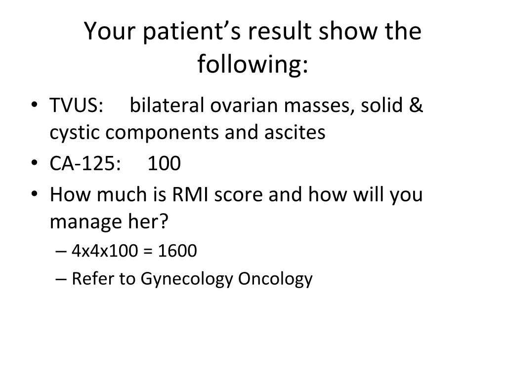 your patient s result show the following 1