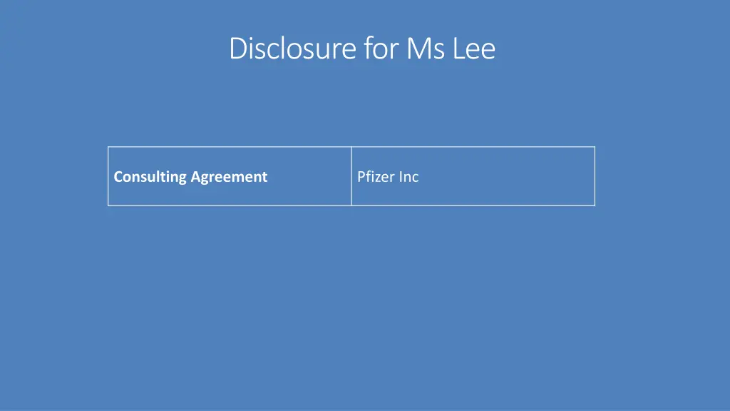 disclosure for ms lee