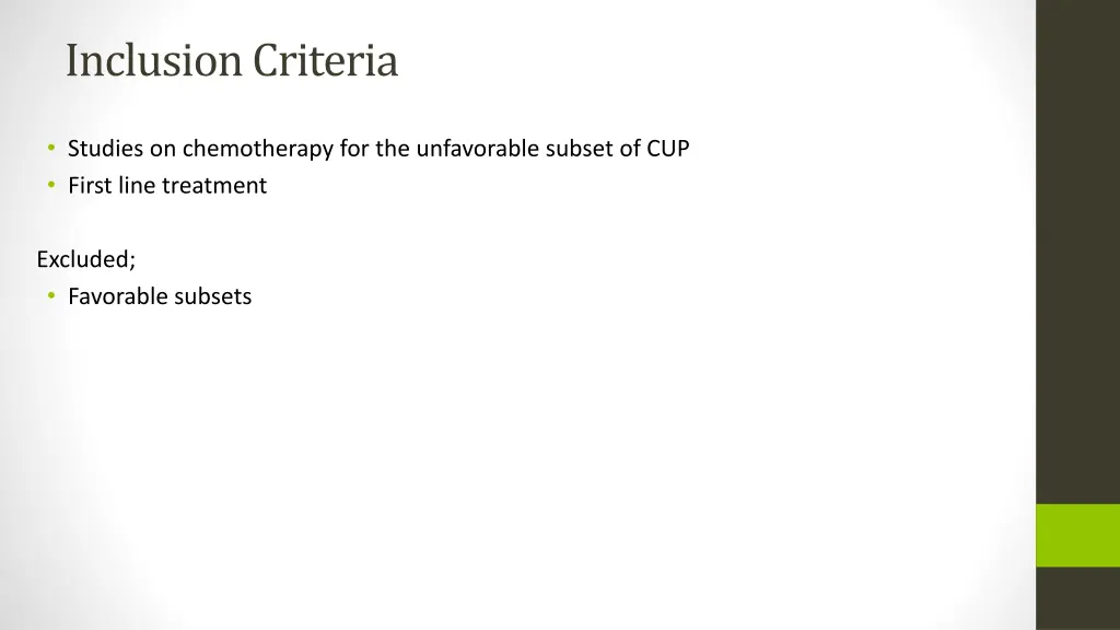 inclusion criteria