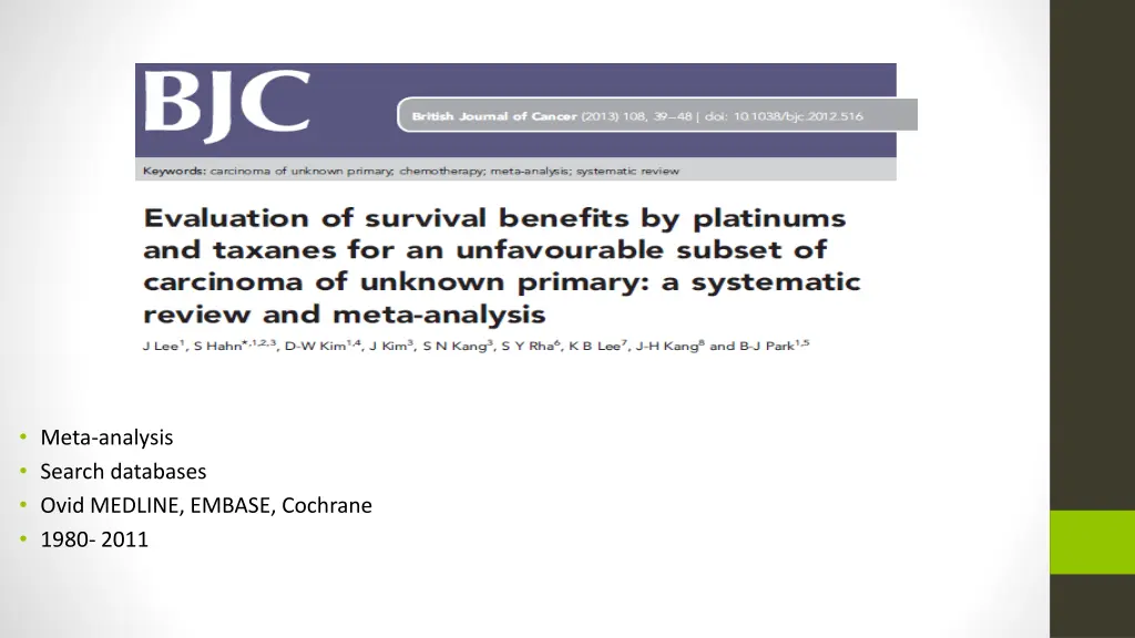 meta analysis search databases ovid medline