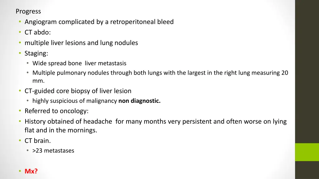 progress angiogram complicated