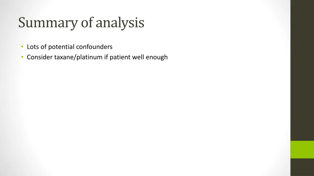 summary of analysis