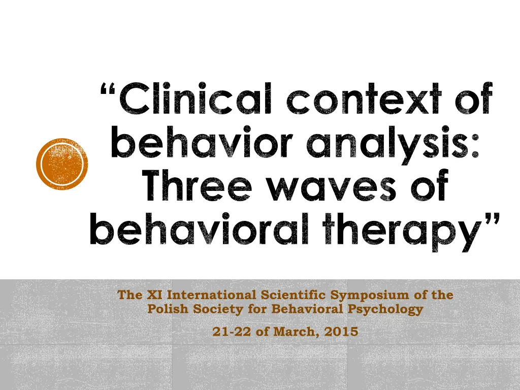 clinical context of behavior analysis three waves