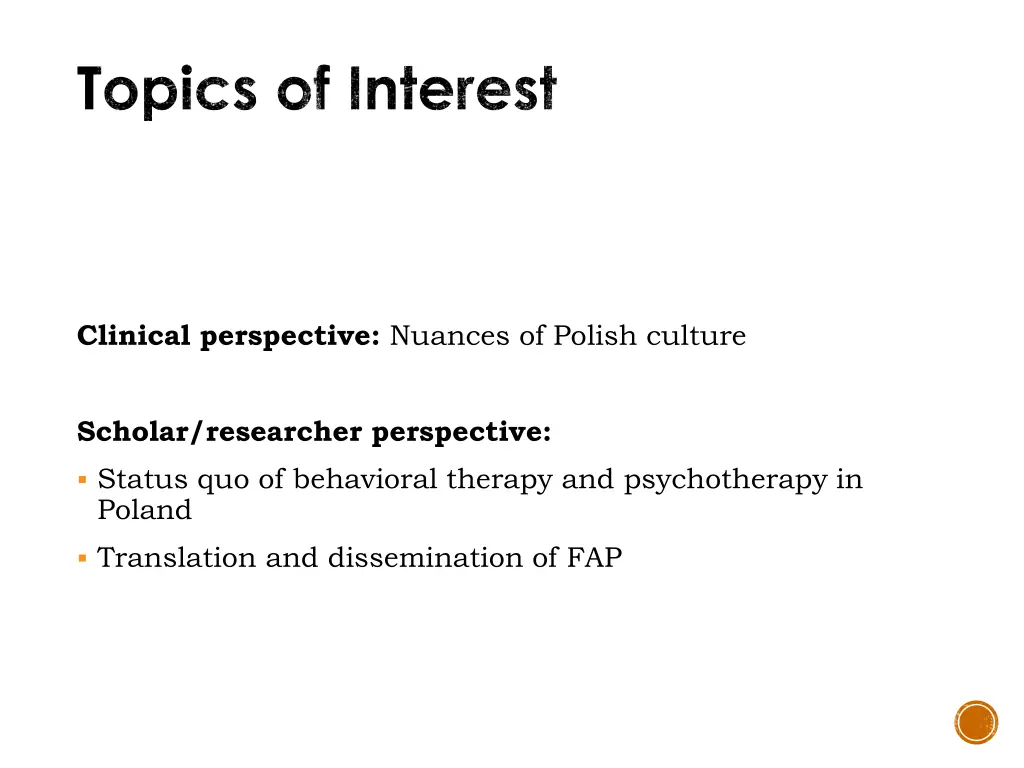 topics of interest