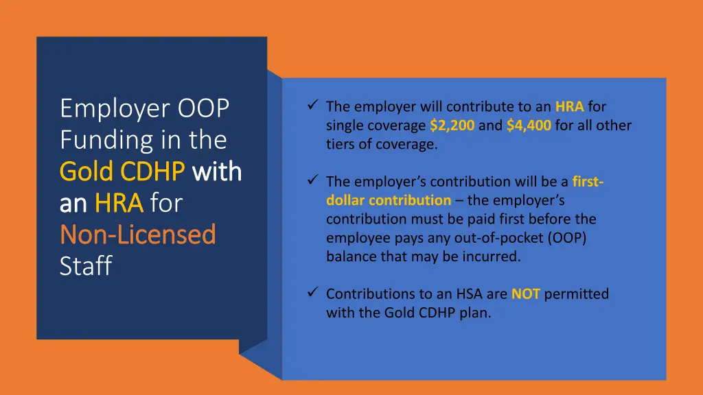 employer oop funding in the gold cdhp gold cdhp