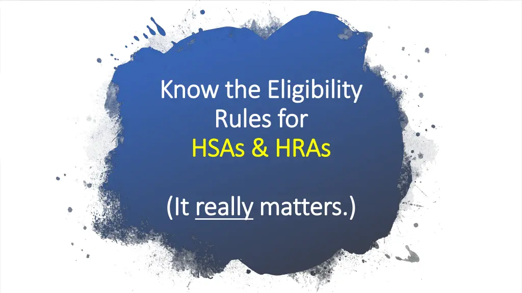 know the eligibility know the eligibility rules