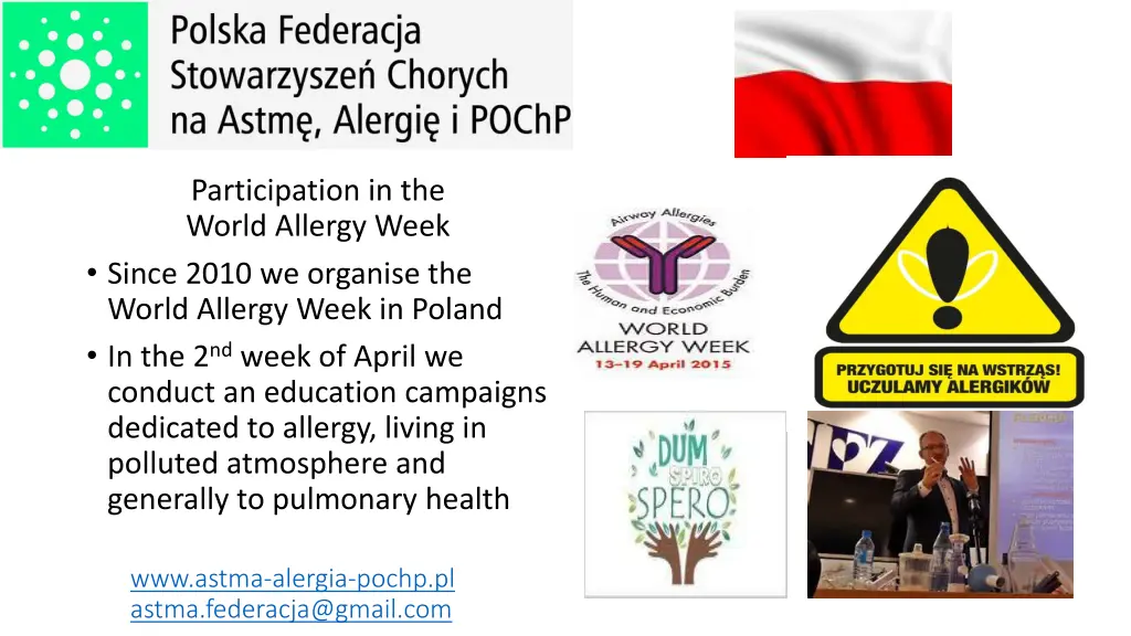 participation in the world allergy week since