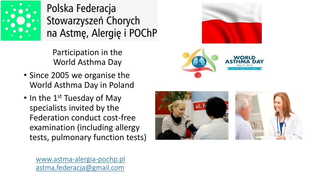 participation in the world asthma day since 2005