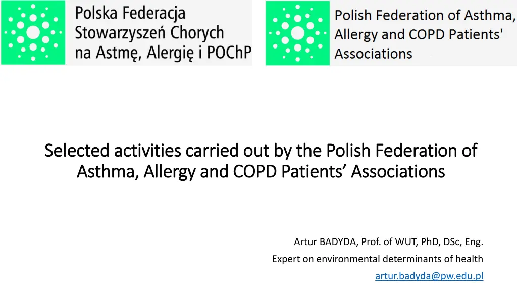 selected activities carried out by the polish 1