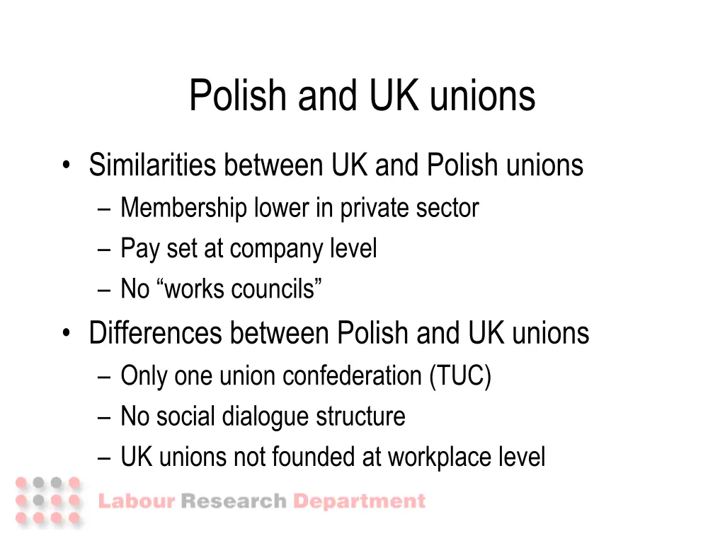 polish and uk unions