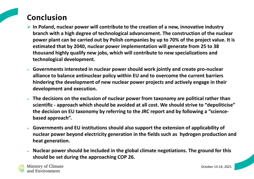 conclusion in poland nuclear power will