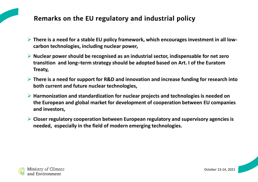 remarks on the eu regulatory and industrial policy