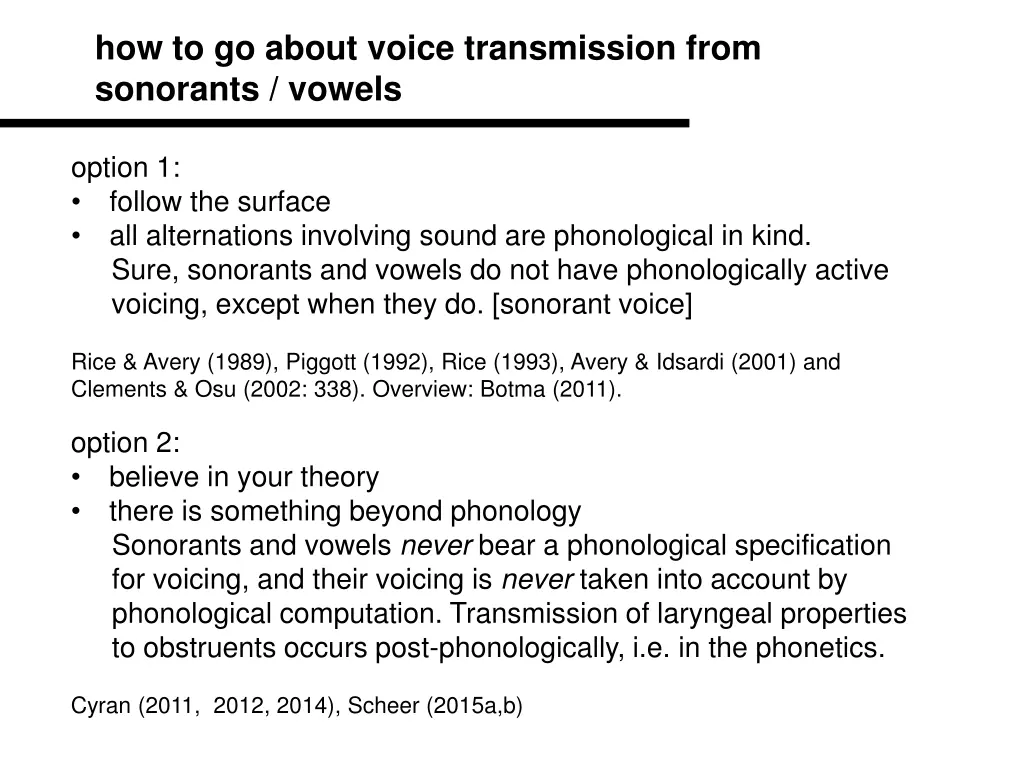 how to go about voice transmission from sonorants