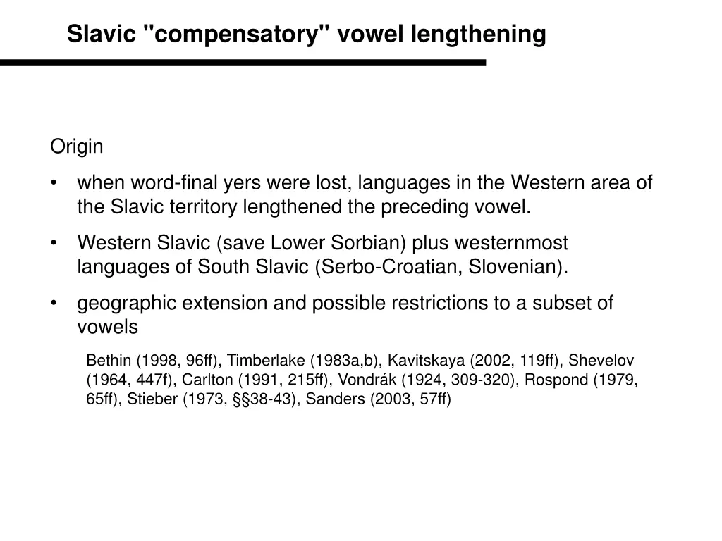 slavic compensatory vowel lengthening