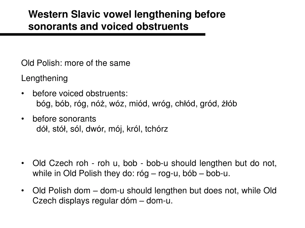 western slavic vowel lengthening before sonorants 4