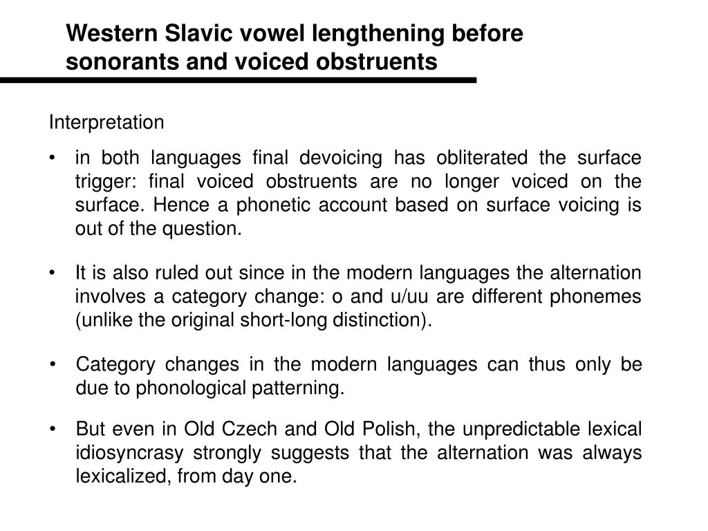 western slavic vowel lengthening before sonorants 7