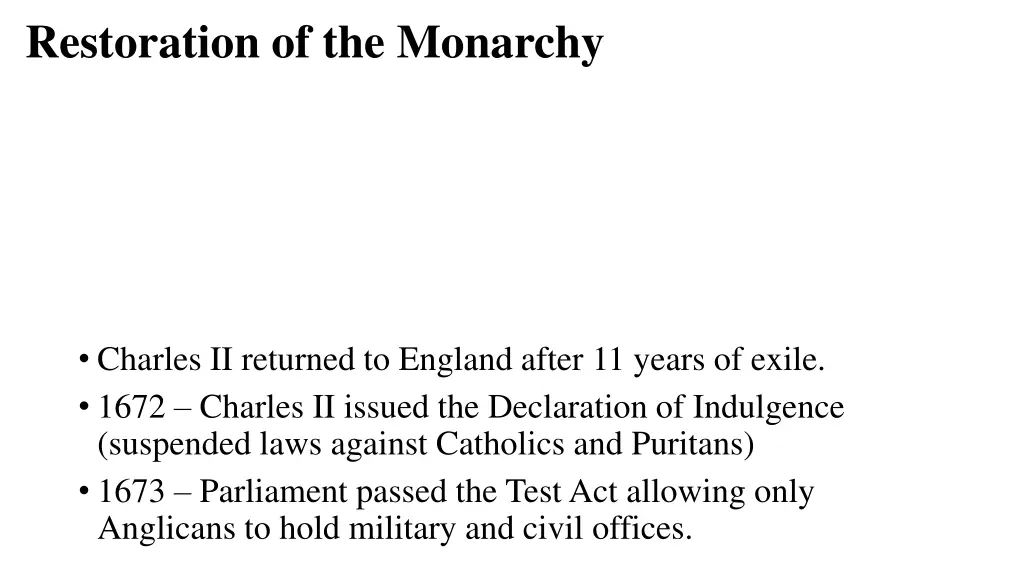 restoration of the monarchy