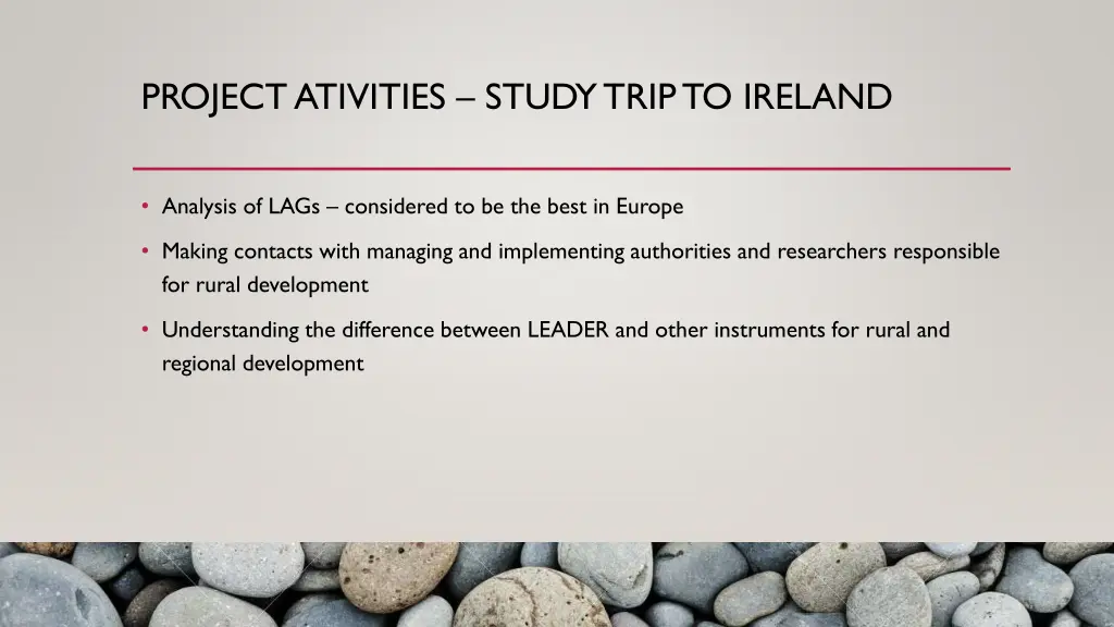 project ativities study trip to ireland