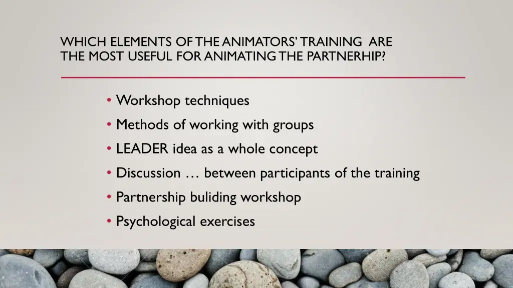 which elements of the animators training