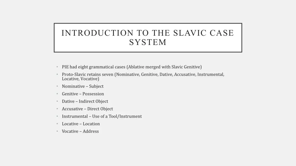 introduction to the slavic case system