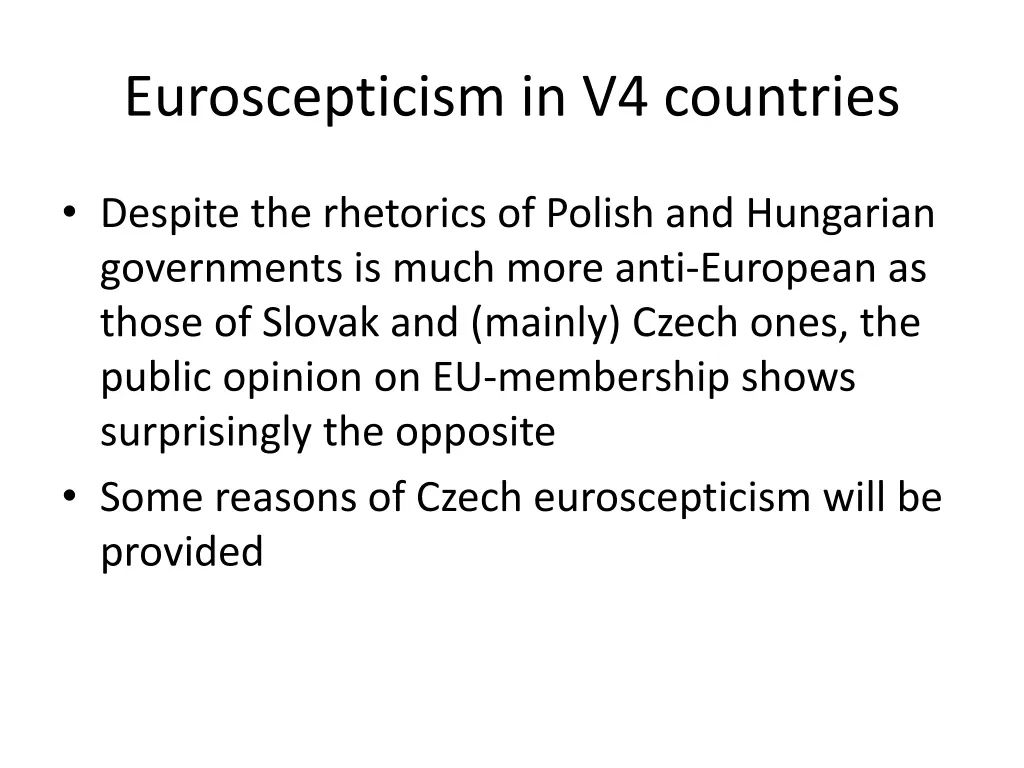 euroscepticism in v4 countries