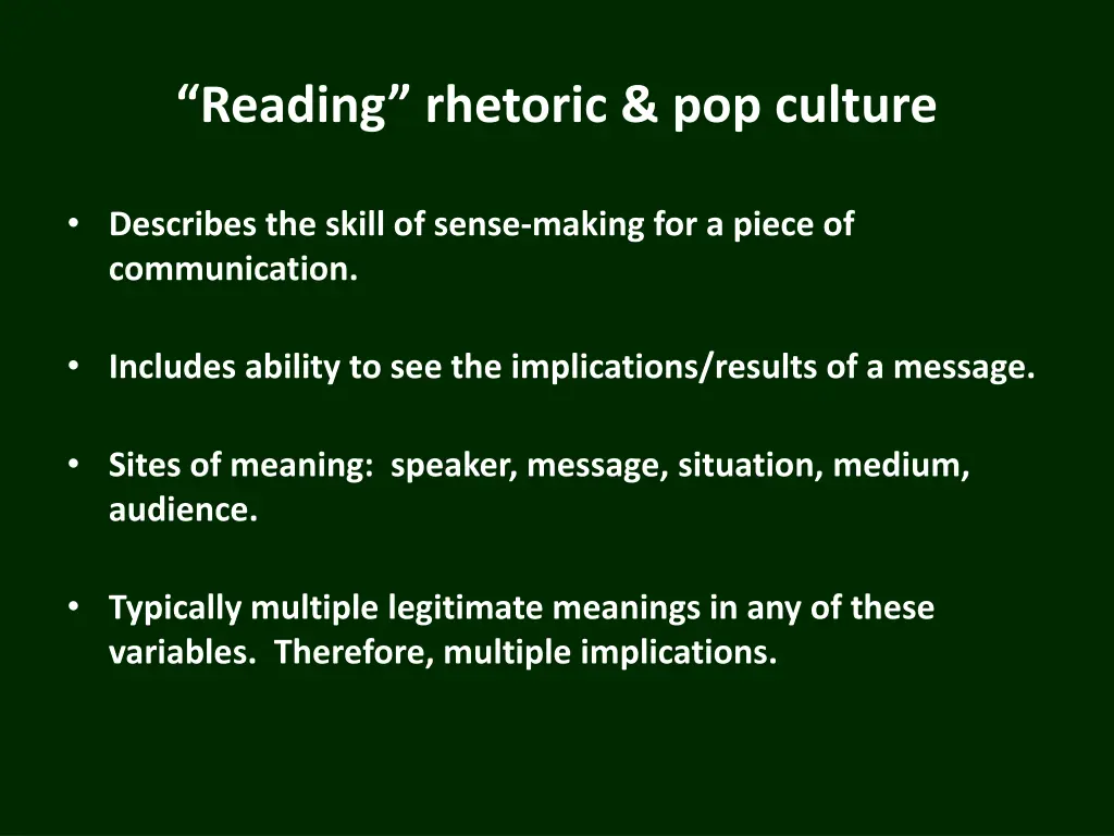 reading rhetoric pop culture