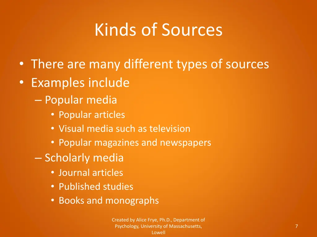 kinds of sources