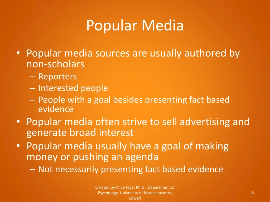 popular media