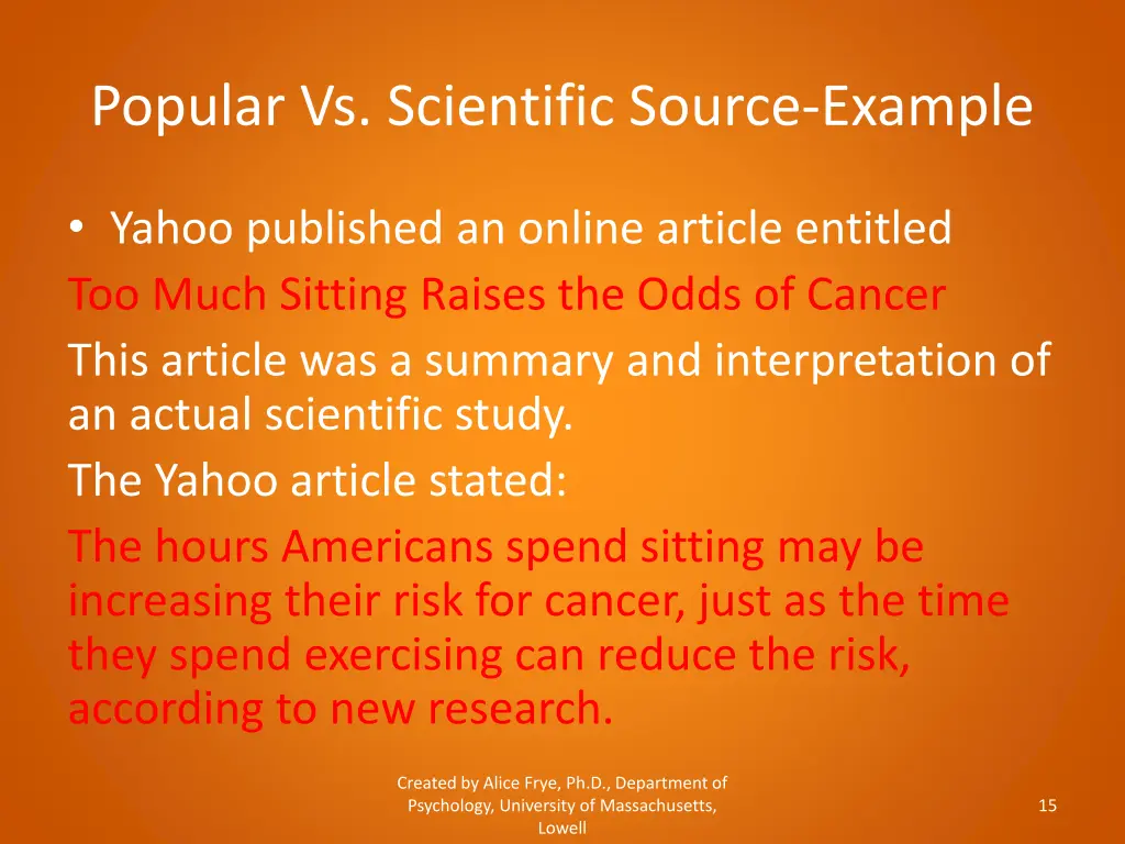 popular vs scientific source example