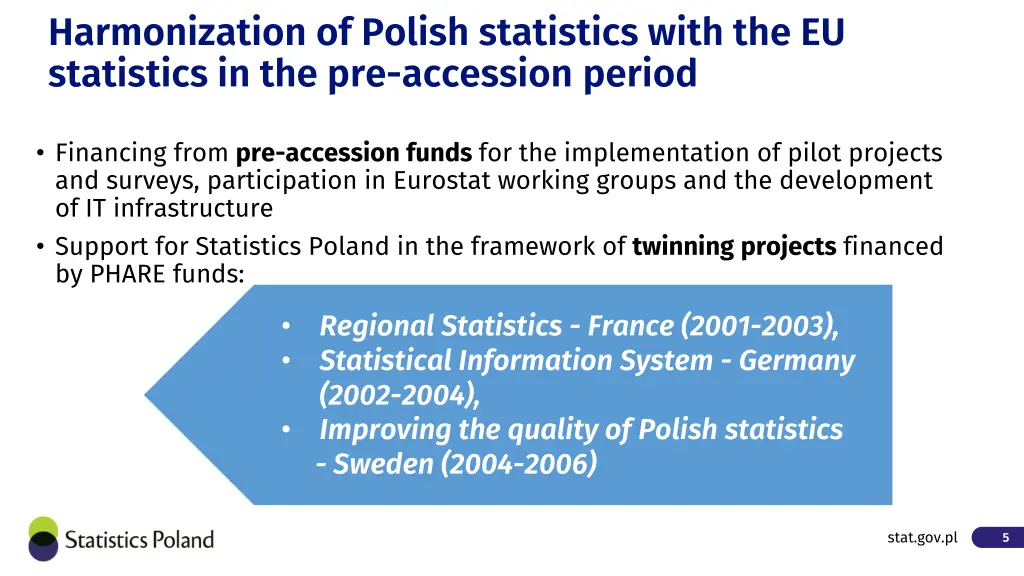 harmonization of polish statistics with