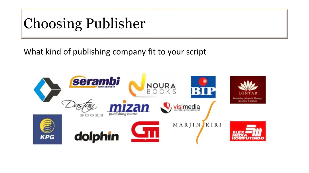 choosing publisher