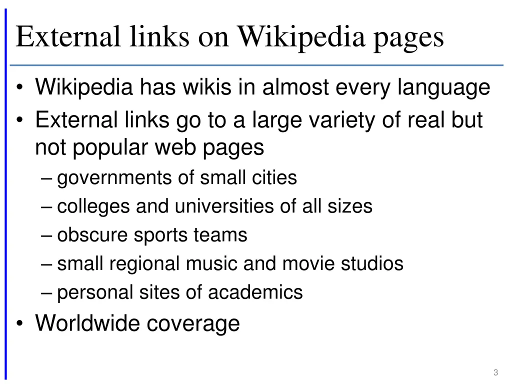 external links on wikipedia pages