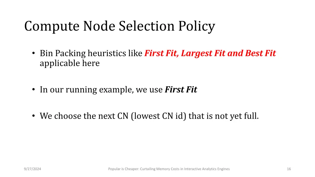 compute node selection policy