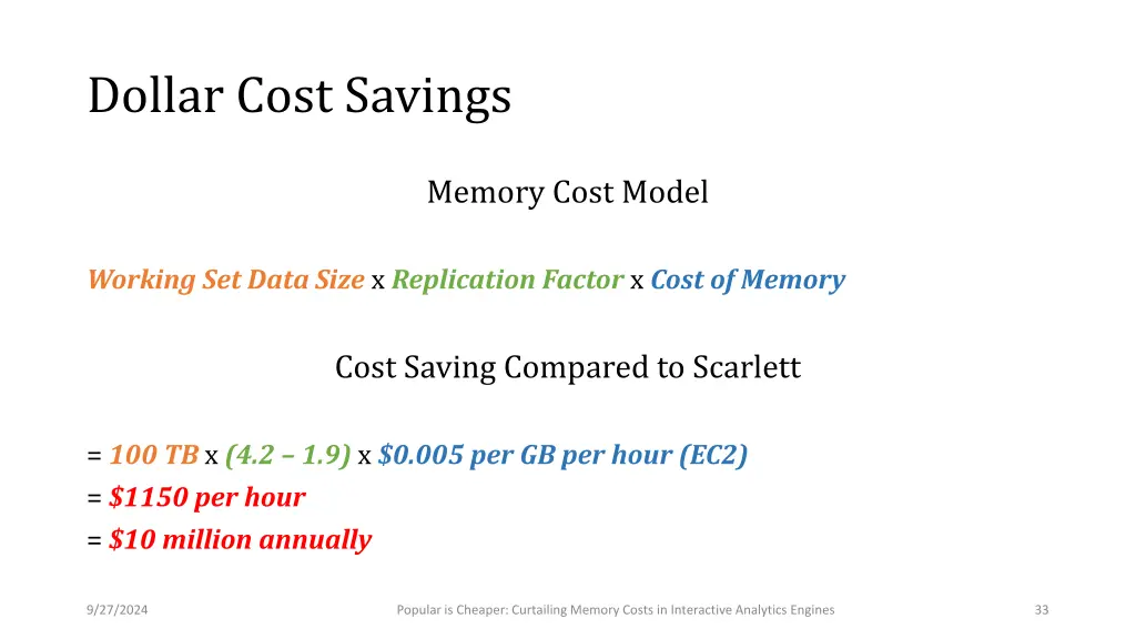 dollar cost savings