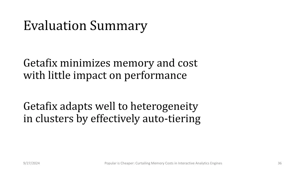 evaluation summary