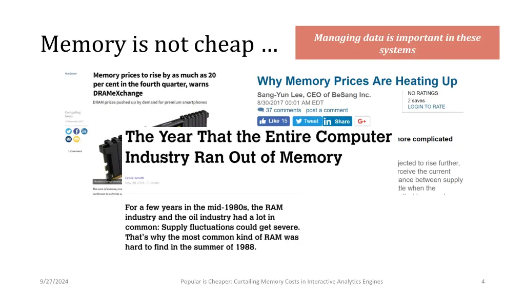 memory is not cheap