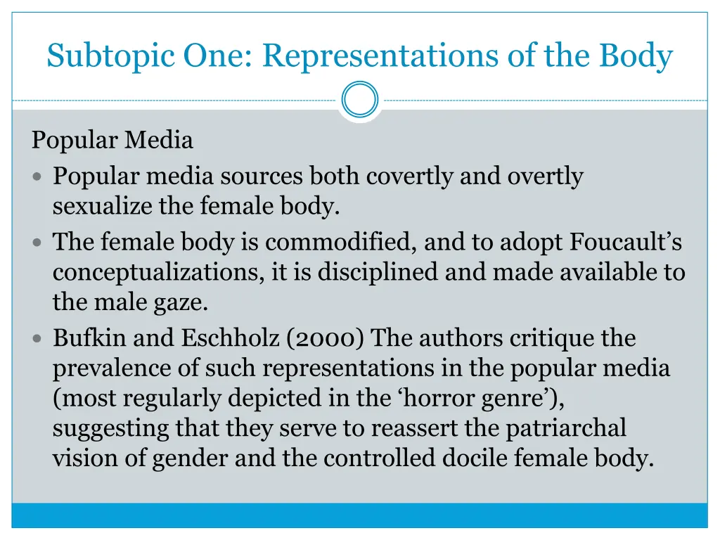 subtopic one representations of the body