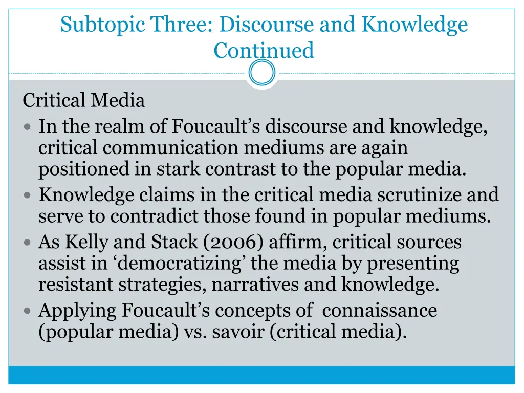 subtopic three discourse and knowledge continued