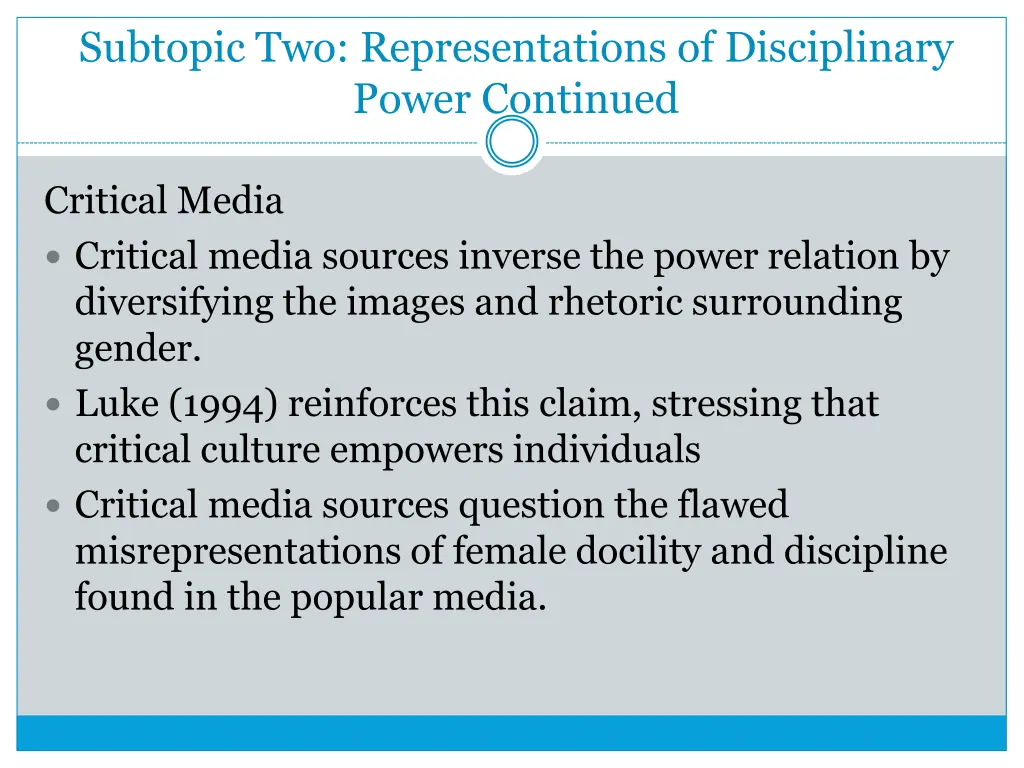 subtopic two representations of disciplinary