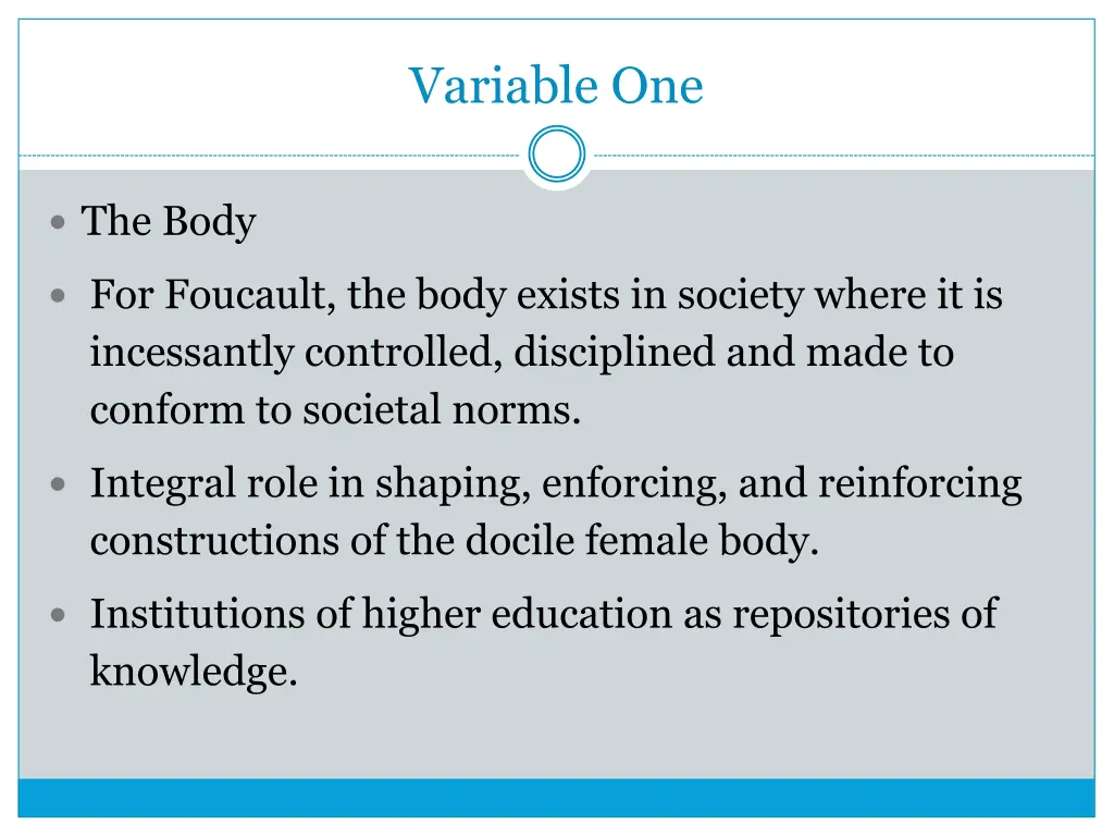 variable one