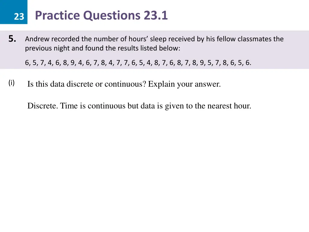 23 practice questions 23 1 18