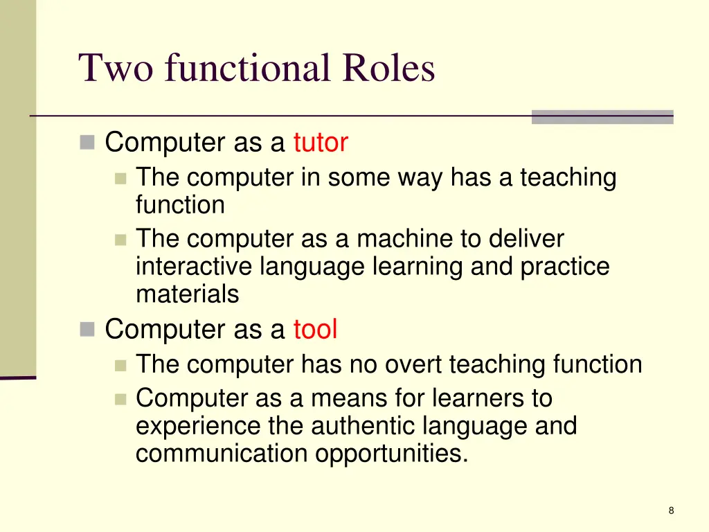 two functional roles