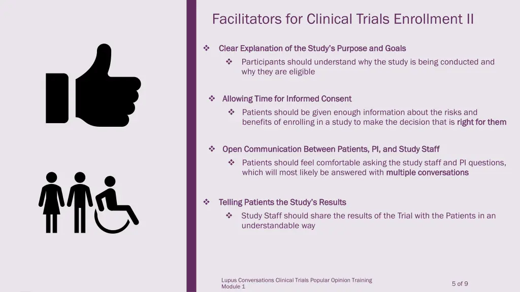 facilitators for clinical trials enrollment ii