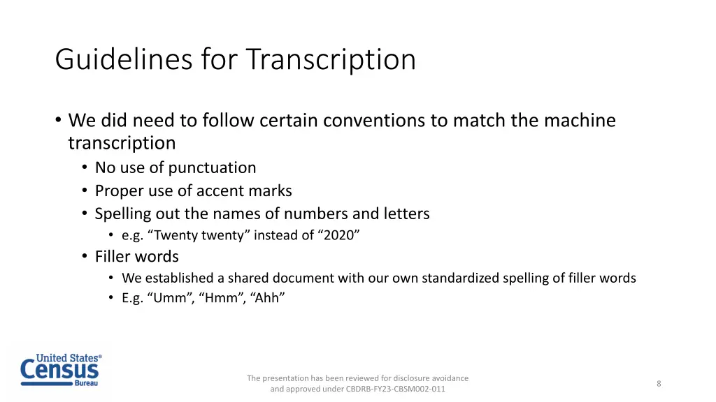 guidelines for transcription