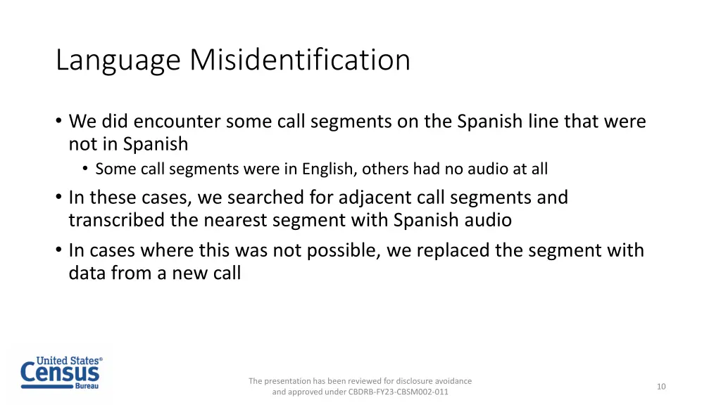 language misidentification